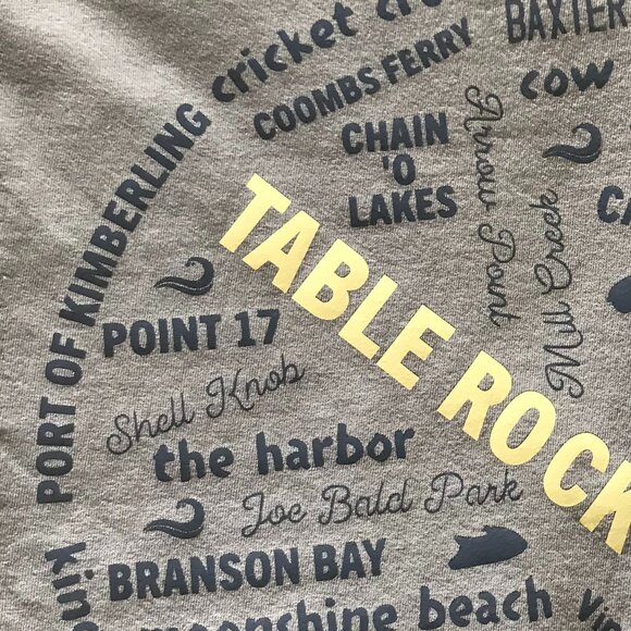 Upcycled Table Rock Lake T-Shirt: Landmarks & Marinas Graphics, Men's Size 2XL - Picture 7 of 13